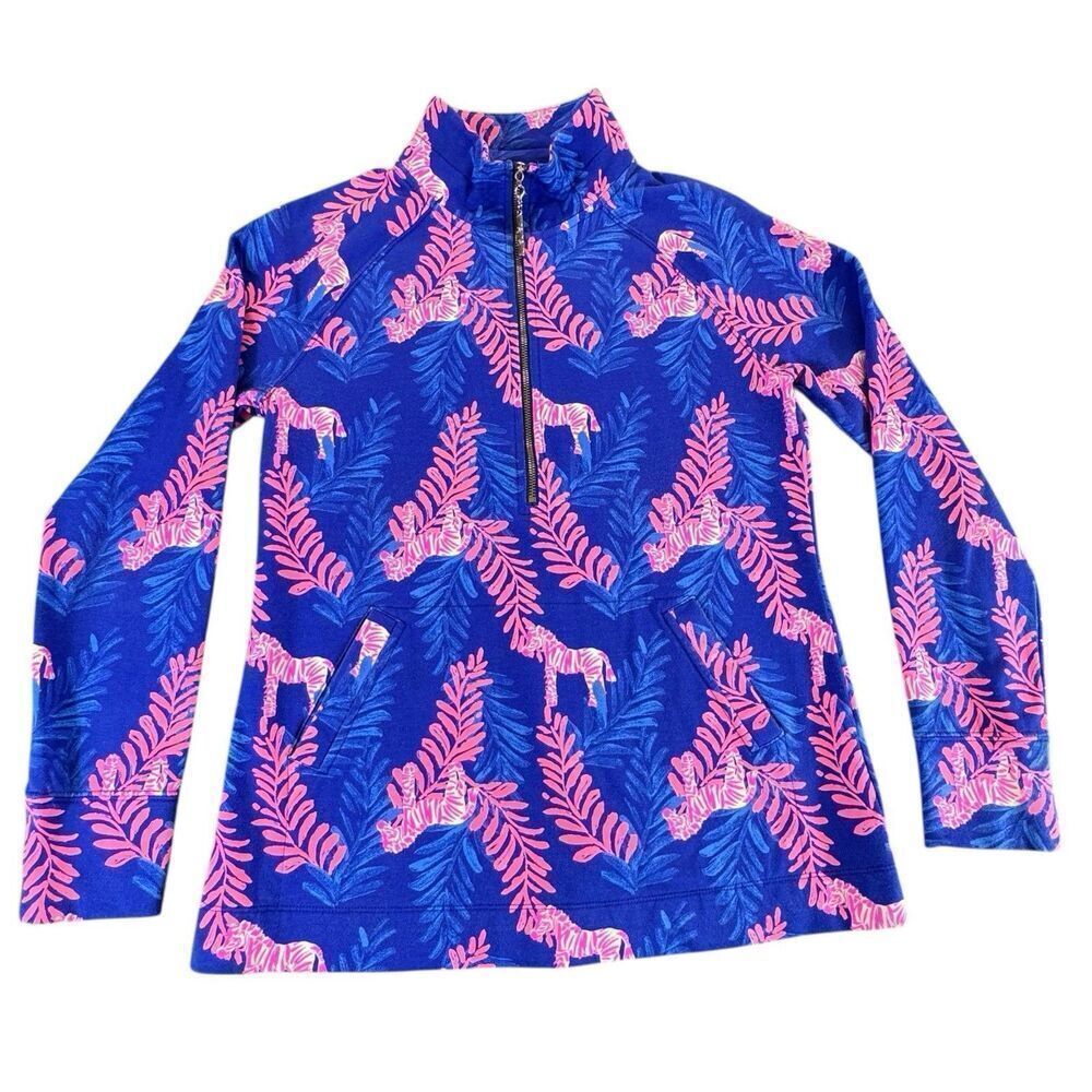 Lilly Pulitzer Sz XS 1/2 Zip Popover Pullover Jacket SPF 50 Coastal Athleisure